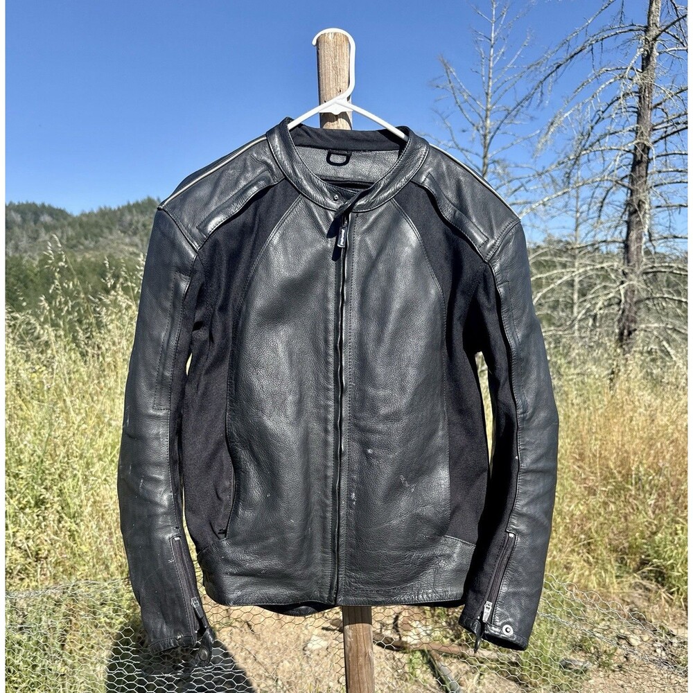 Street & Steel Leather Jacket Womens Medium Black Athena Biker Racer Motorcycle